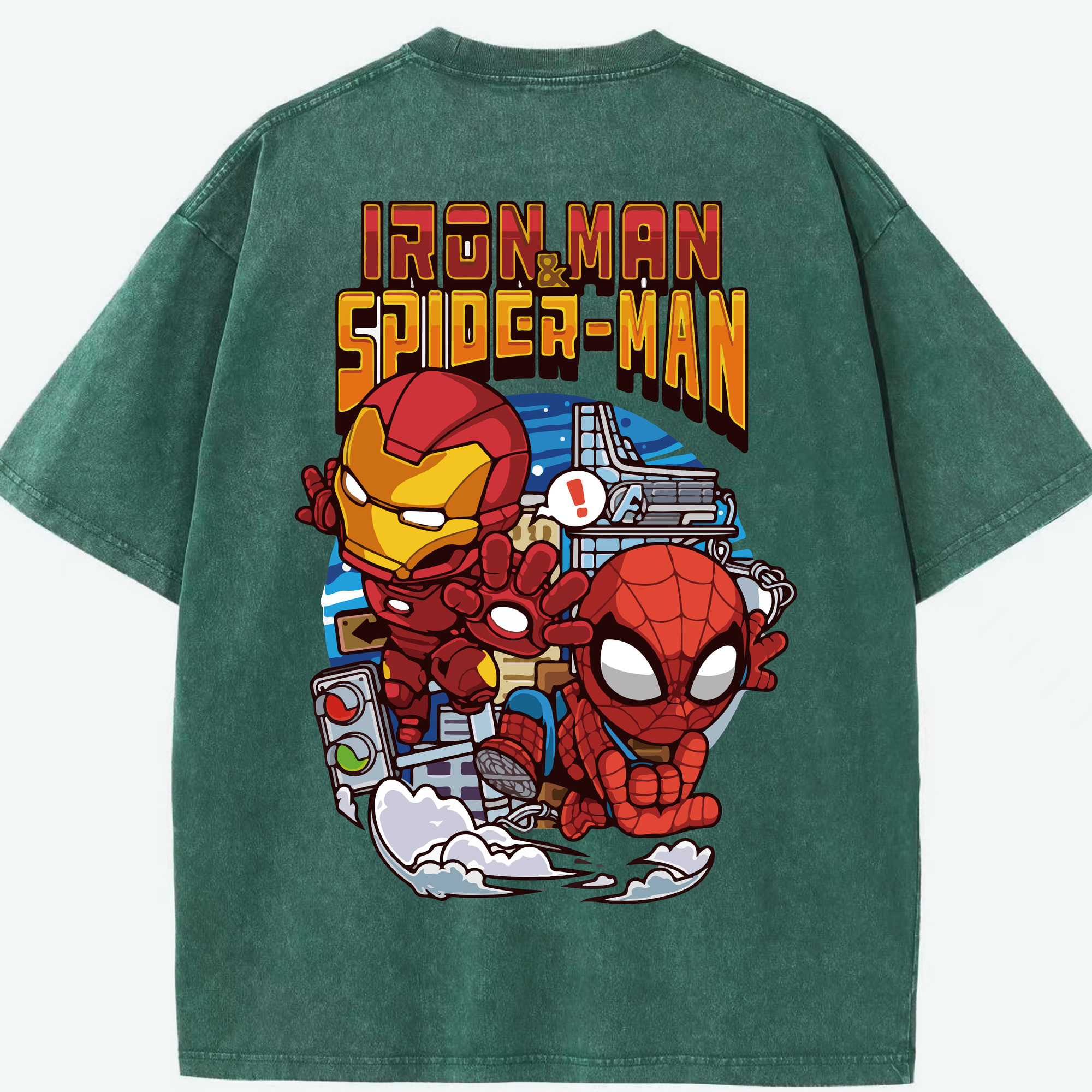 （画像用） アベンジャーズ The Avengers 綿100% ヴィンテージ風 半袖Tシャツ（背面プリント）